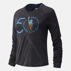 Black Heather NYC Marathon Q Speed Fuel Jacquard Long Sleeve New Balance Clothing