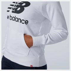 White/Black NB Essentials Pullover Hoodie New Balance Clothing