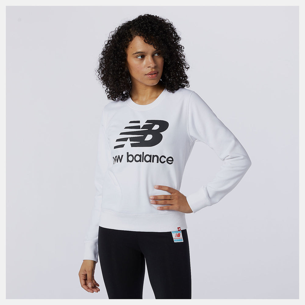 White/Black Essentials Crew New Balance Clothing