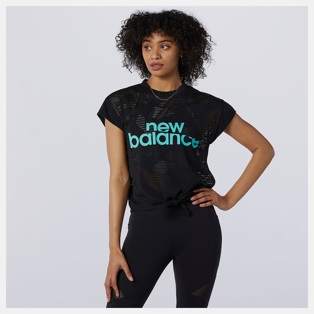 Black Achiever Collide Open Mesh Tee New Balance Clothing