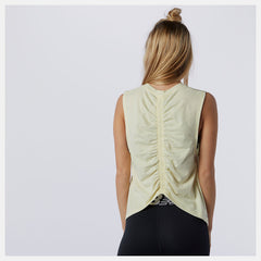 Lemon Haze Heather Relentless Cinched Back Graphic Tank New Balance Clothing