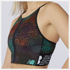 Black Print Relentless Printed Crop Top New Balance Clothing