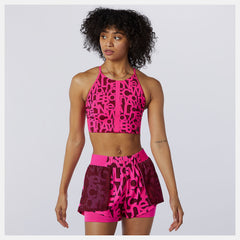 Pink Glo Relentless Printed Crop Top New Balance Clothing