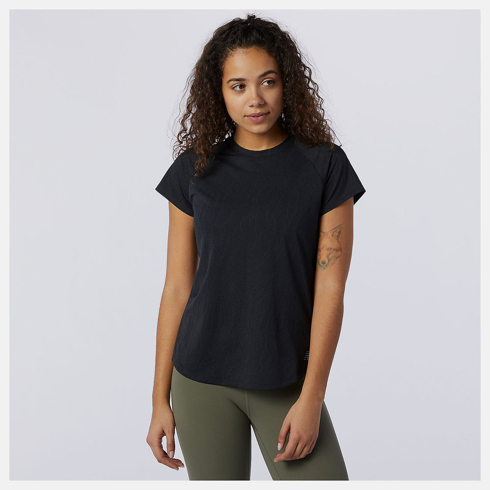 Black Q Speed Fuel Jacquard Short Sleeve New Balance Clothing