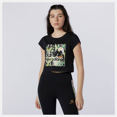 Black NB Essentials Botanical Tee New Balance Clothing