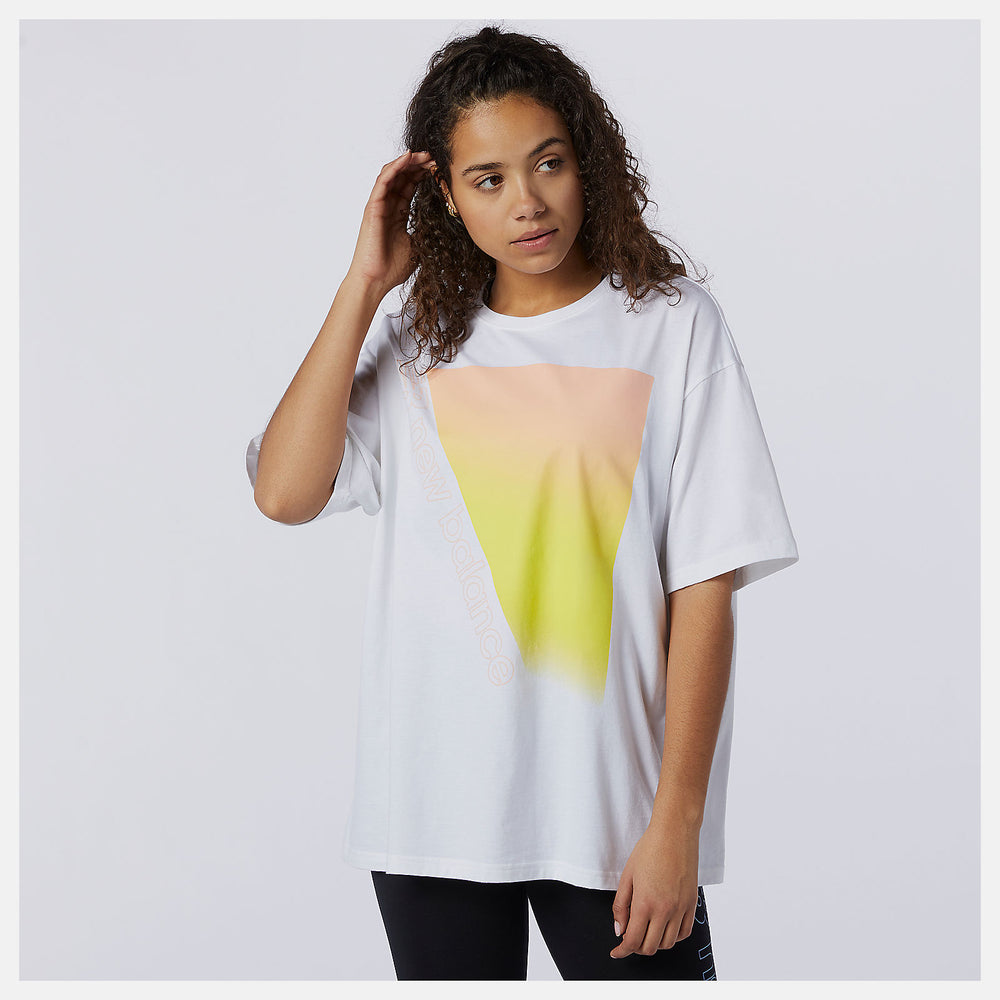 White Sport Style Optiks Gradient Graphic Tee New Balance Clothing