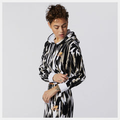 White Print NB Athletics Collide Printed Terry Hoodie New Balance Clothing