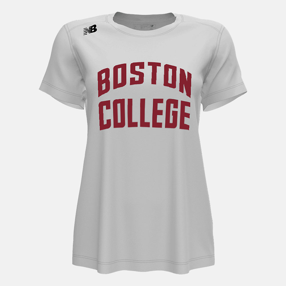 White NB Short Sleeve Tech Tee(Boston College) New Balance Clothing