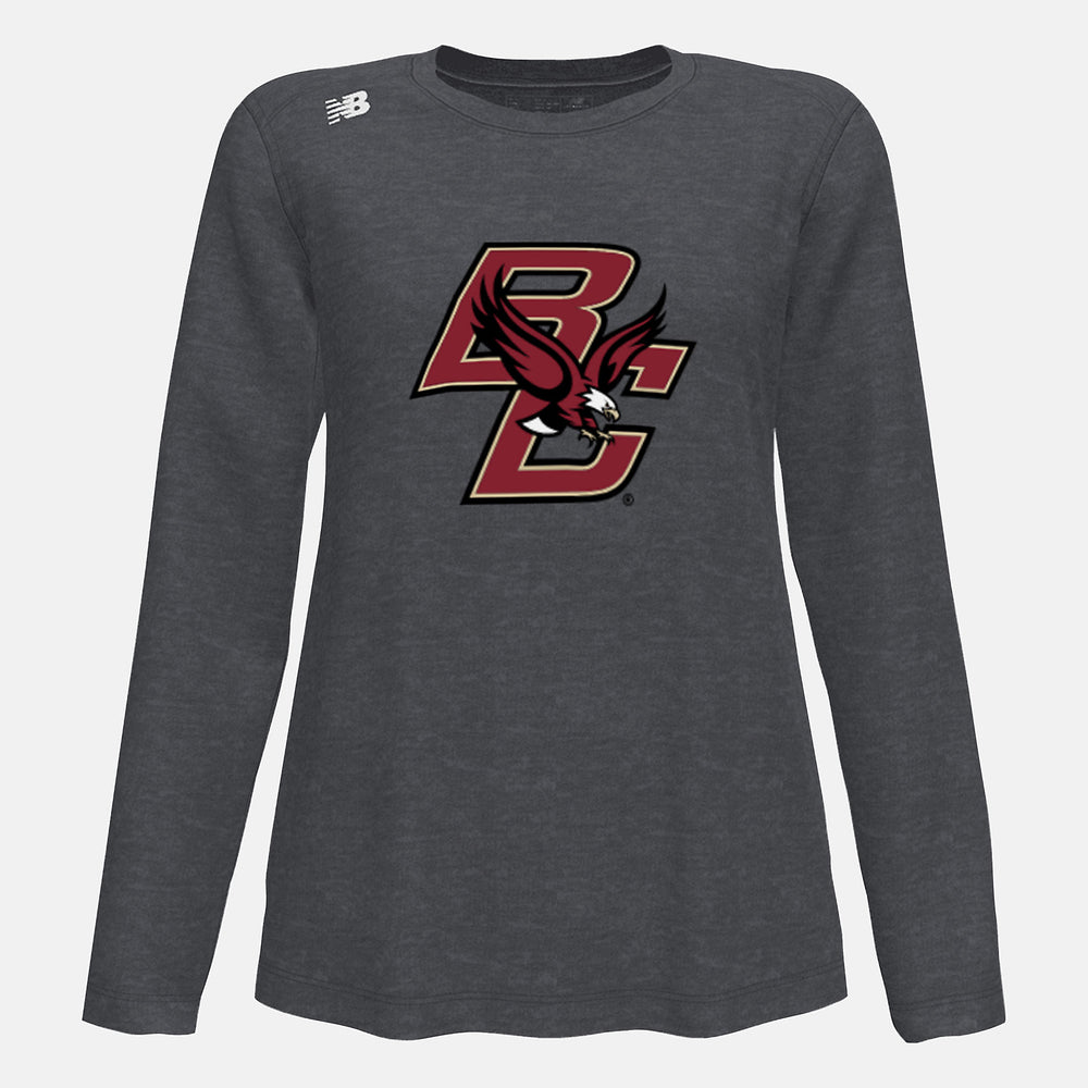 Dark Heather NB Long Sleeve Tech Tee(Boston College) New Balance Clothing