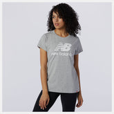 Athletic Grey Essentials Stacked Logo Tee New Balance Clothing