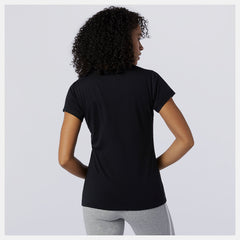 Black Essentials Stacked Logo Tee New Balance Clothing