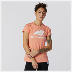 Paradise Pink Essentials Stacked Logo Tee New Balance Clothing