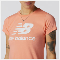 Paradise Pink Essentials Stacked Logo Tee New Balance Clothing