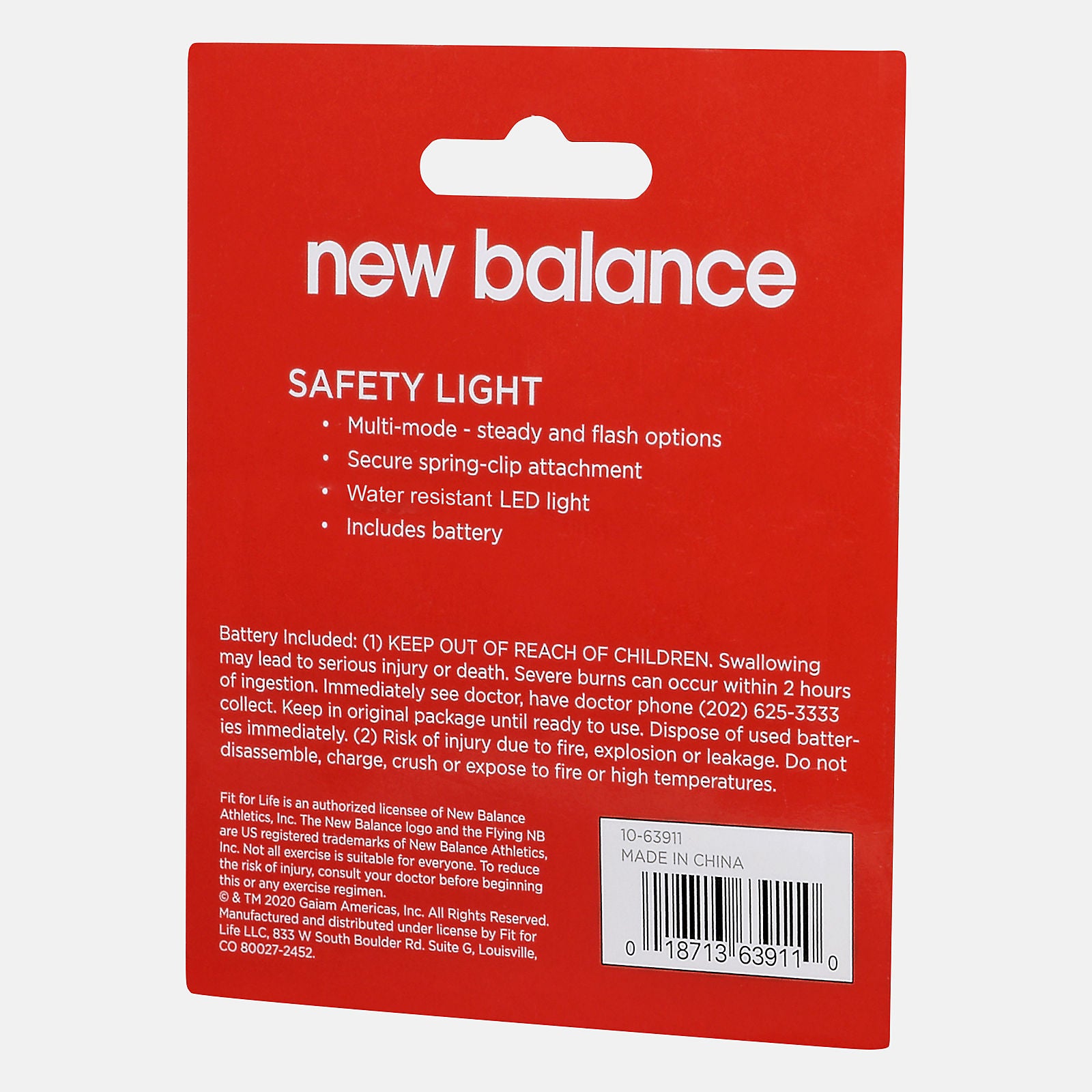 Red Safety Light New Balance Accessories