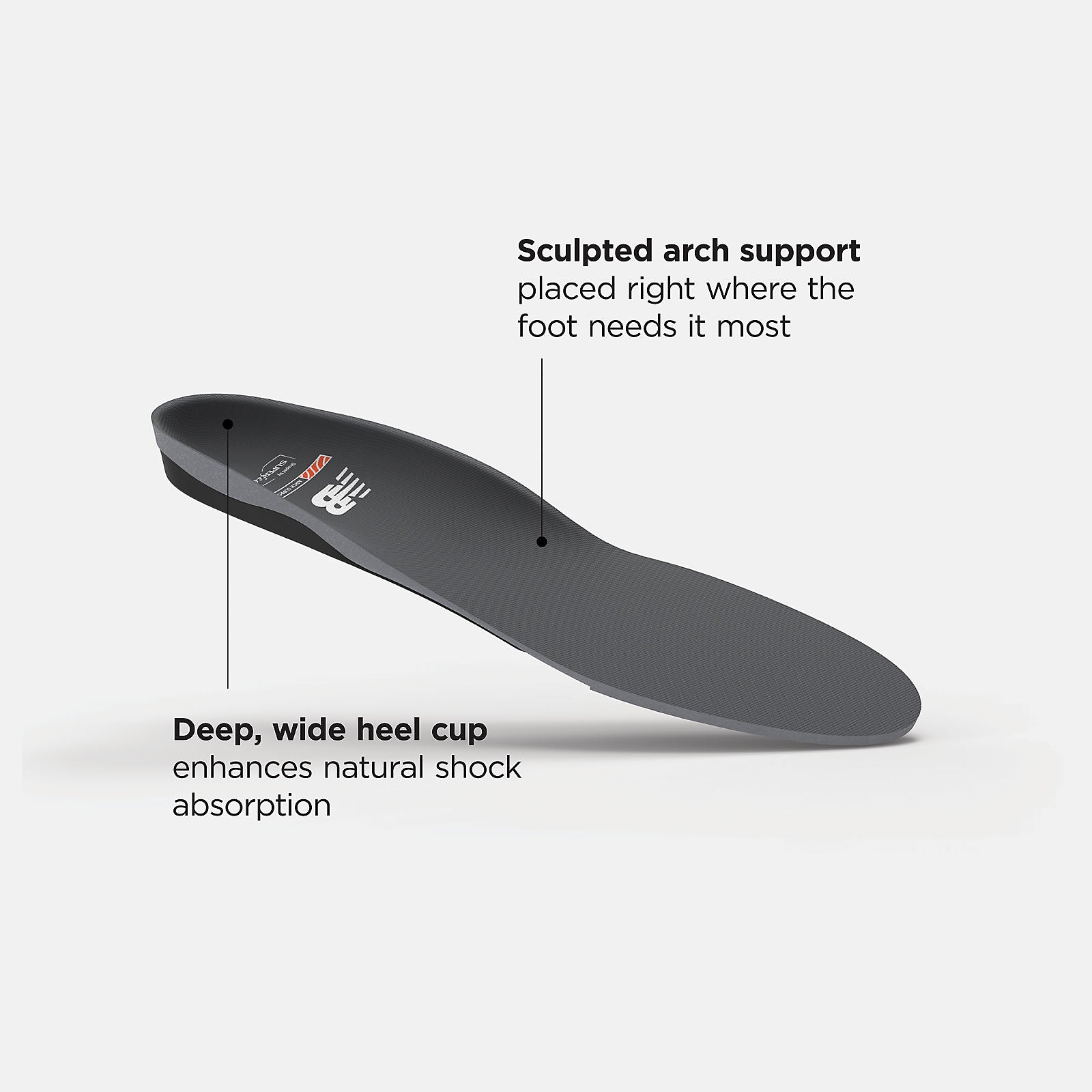 Light Grey/Black Casual Arch Support Insole New Balance Accessories
