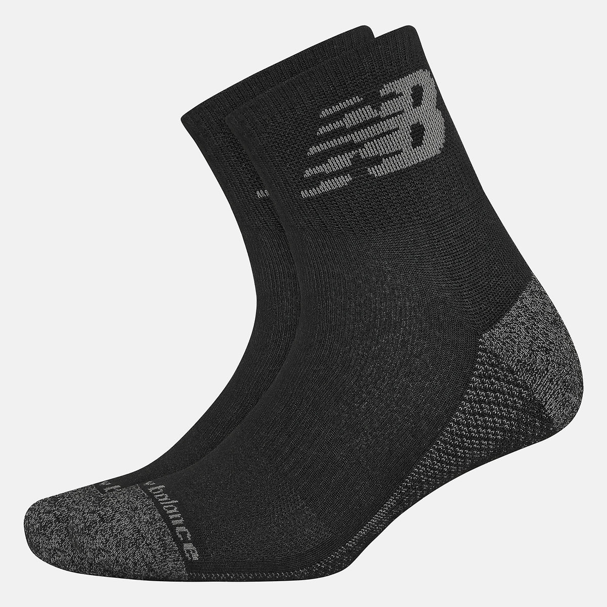 Black Cooling Cushion Performance Quarter Socks 2 Pair New Balance Accessories