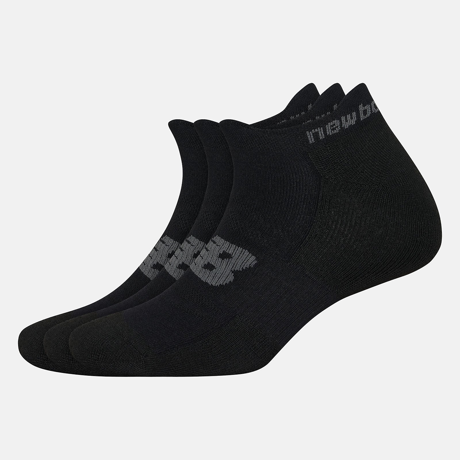 Black Strategic Cushion Low-Cut Tab Socks 3 Packs New Balance Accessories