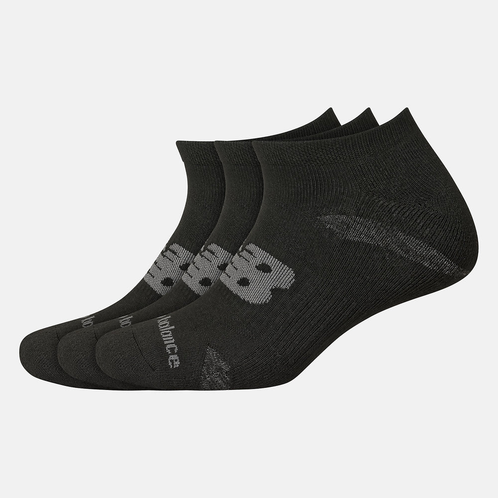 Black Performance Cushion No Show Socks 3 Pack New Balance Accessories