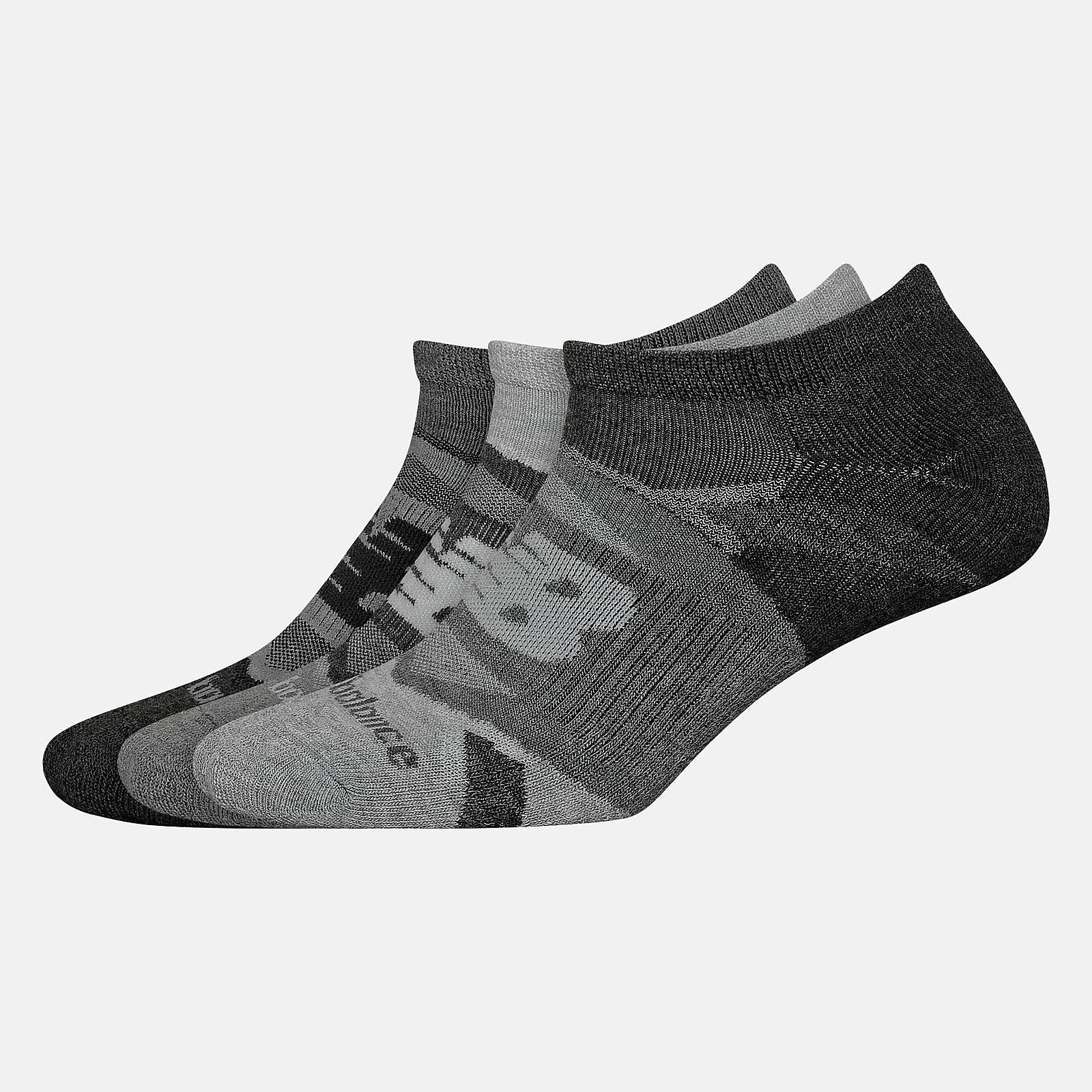 Grey Performance Cushion No Show Socks 3 Pack New Balance Accessories