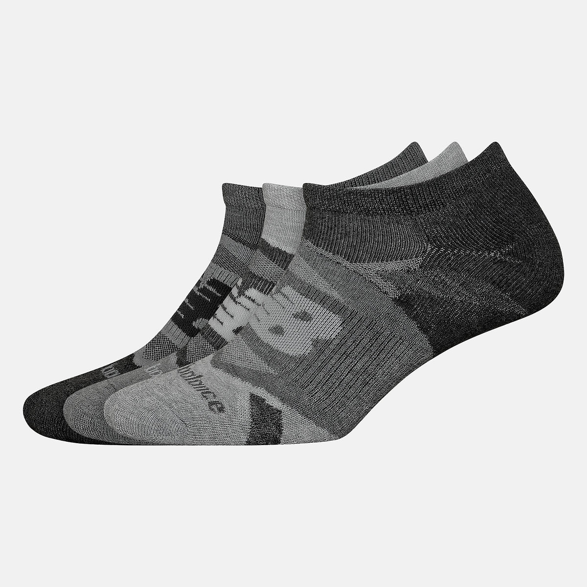 Grey Performance Cushion No Show Socks 3 Pack New Balance Accessories