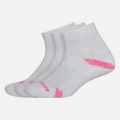 White Multi Performance Cushion Quarter Socks 3 Pack New Balance Accessories