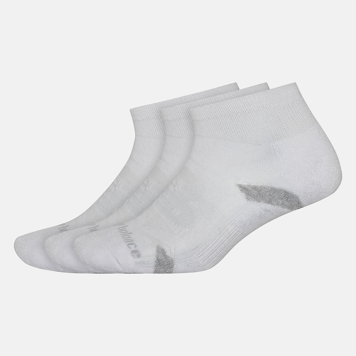 White Performance Cushion Quarter Socks 3 Pack New Balance Accessories