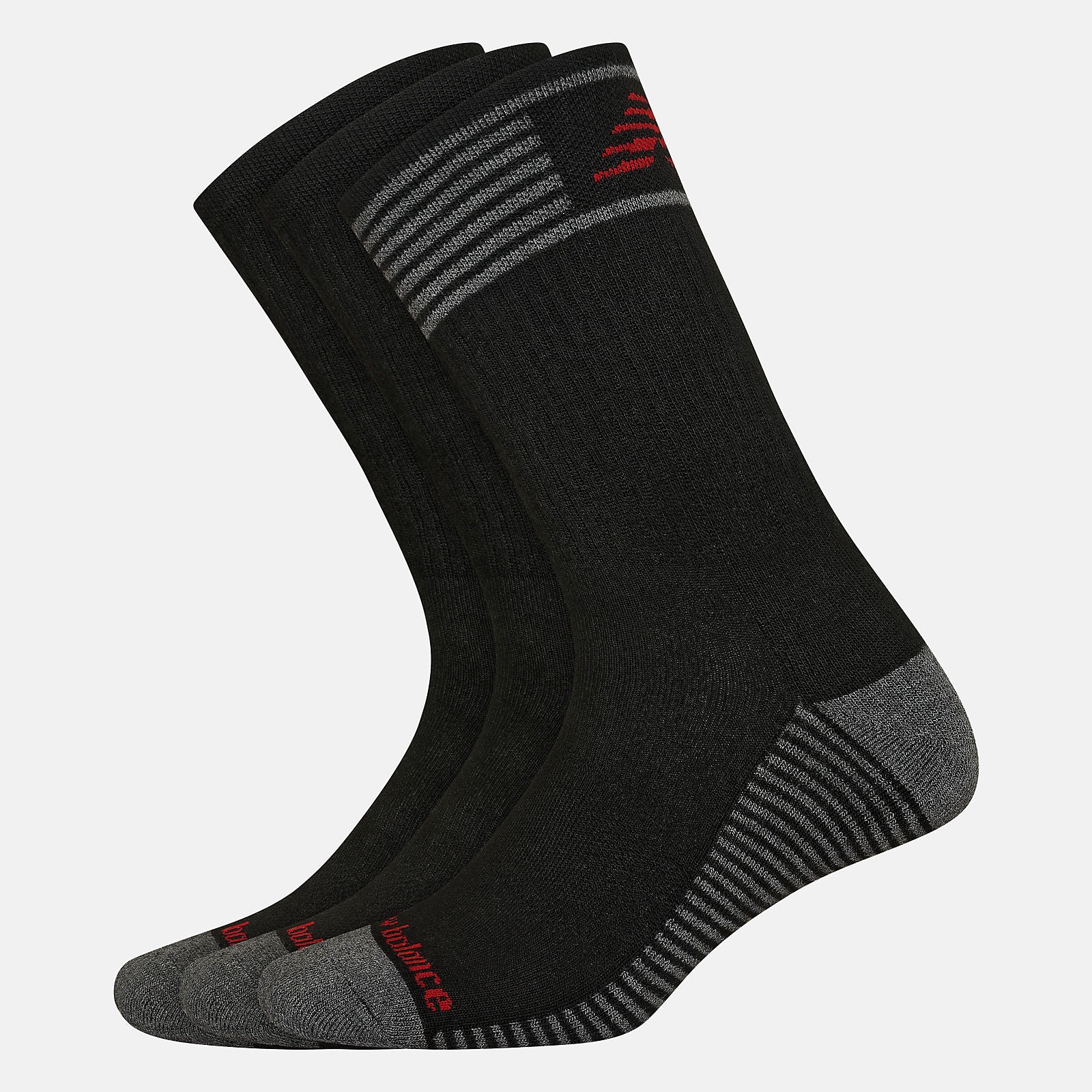 Black Performance Cushion Crew Socks 3 Pack New Balance Accessories
