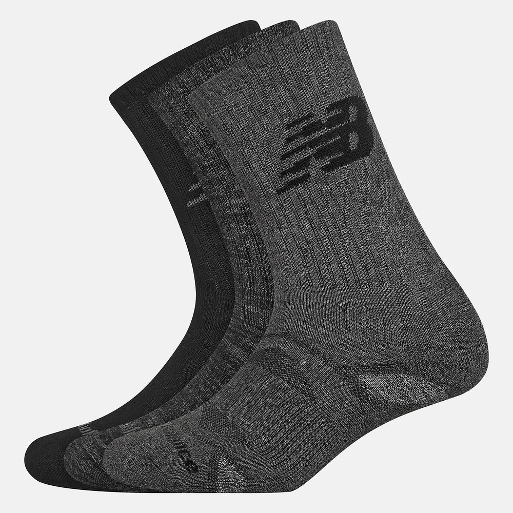 Black Performance Cushion Crew Socks 3 Pack New Balance Accessories