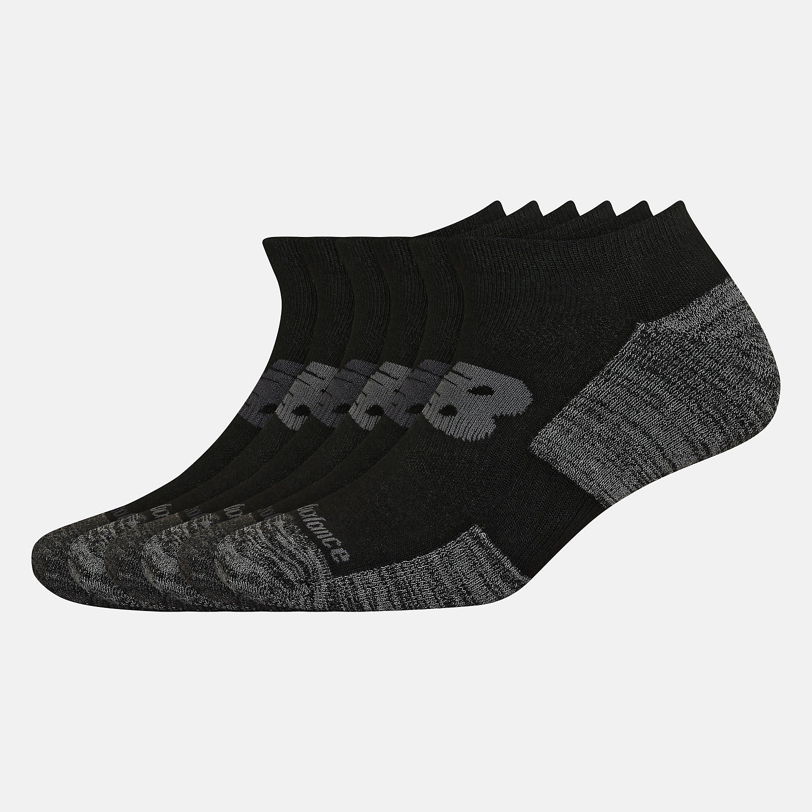 Black Performance Cushion Low-Cut Socks 6 Pack New Balance Accessories