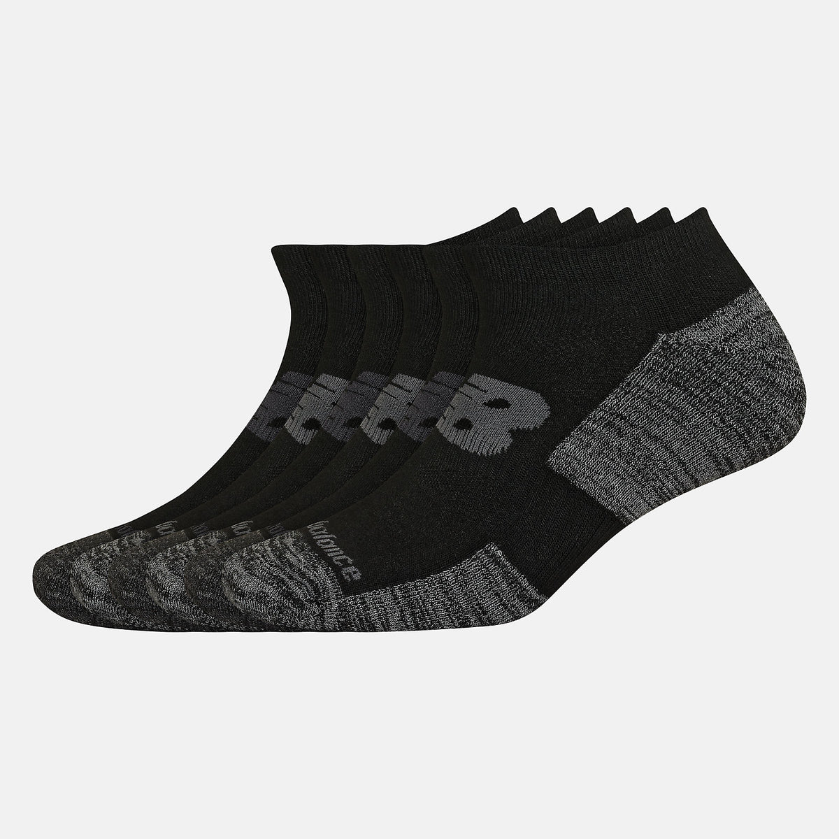 Black Performance Cushion Low-Cut Socks 6 Pack New Balance Accessories