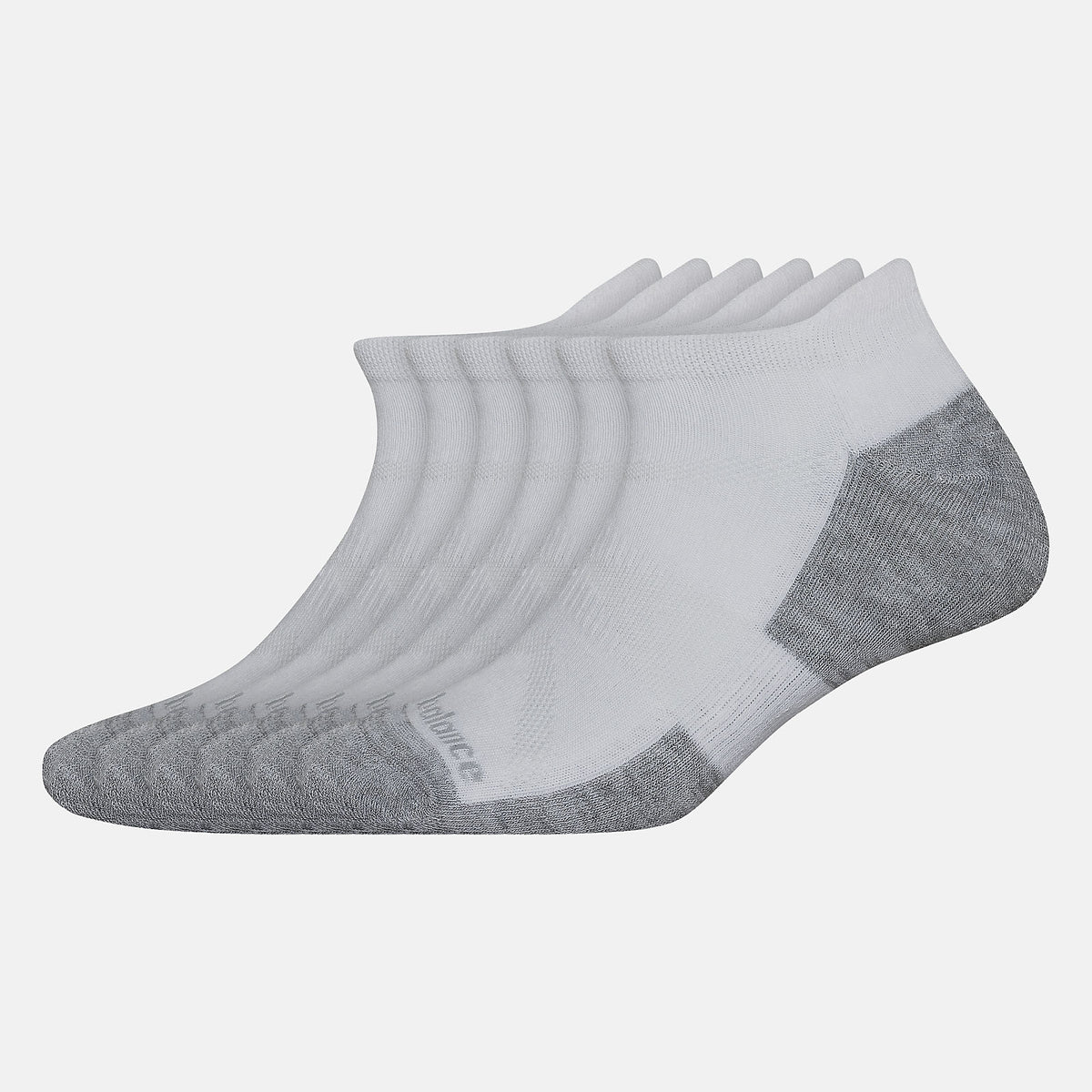White Performance Cushion Low Cut Tab Socks 6 Pack New Balance Accessories