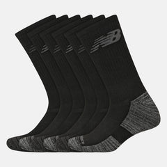 Black Performance Cushion Crew Socks 6 Pack New Balance Accessories