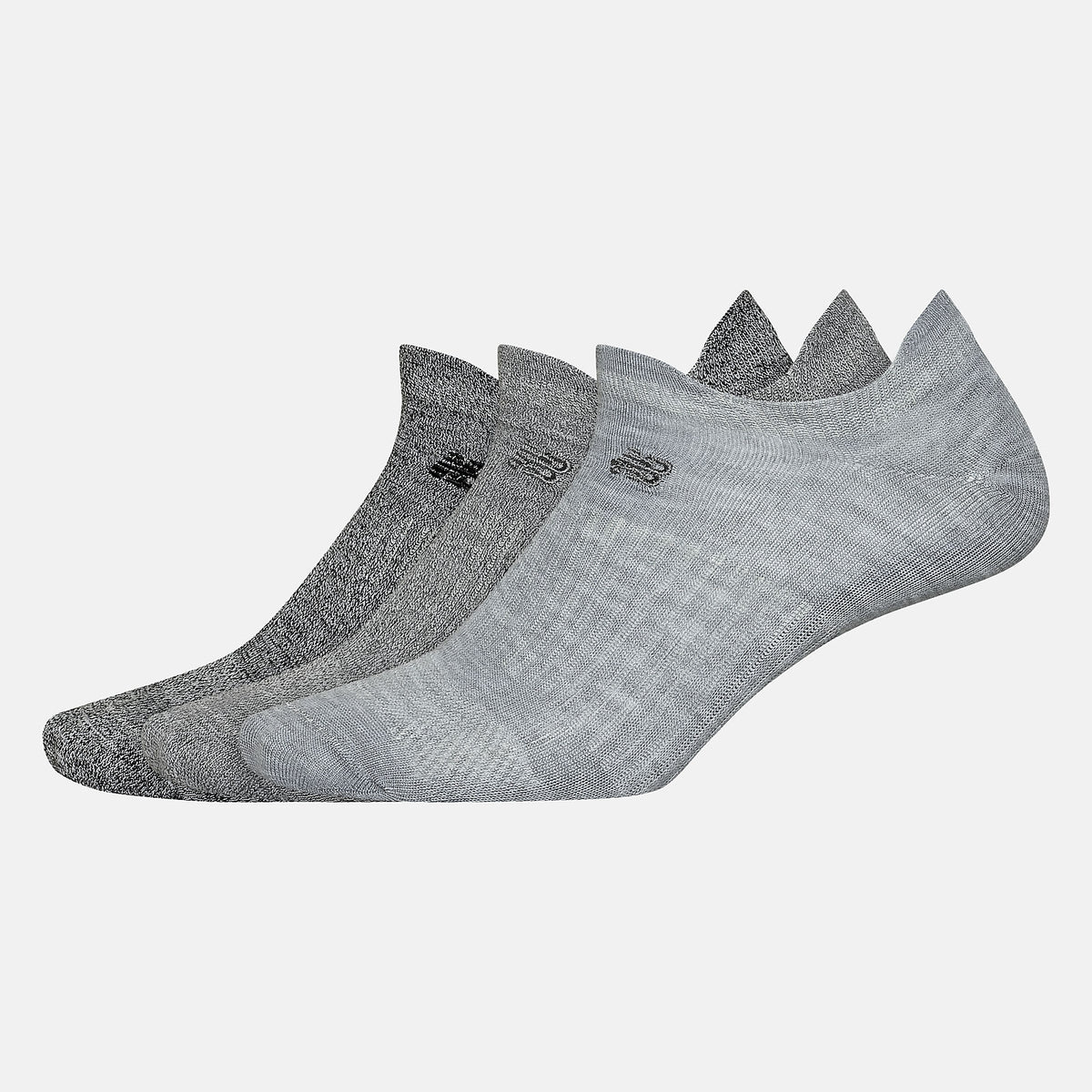 Light Grey Heather Flat Knit Lowcut Tab Socks 3 Pack New Balance Accessories