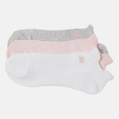 Pink Flat Knit Lowcut Tab Socks 3 Pack New Balance Accessories