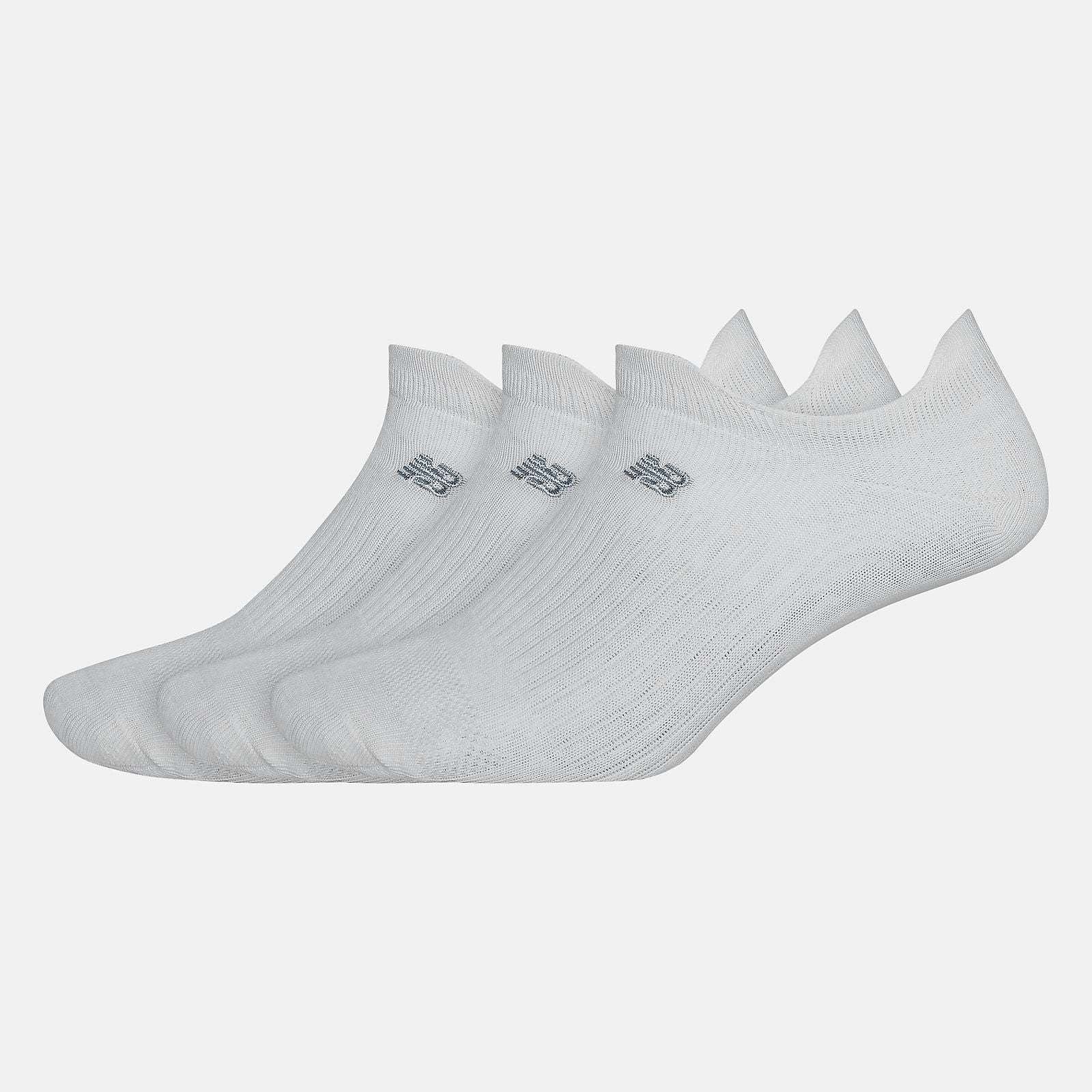 White Flat Knit Lowcut Tab Socks 3 Pack New Balance Accessories