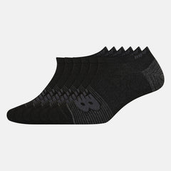 Black Lightweight No Show Socks 6 Pack New Balance Accessories