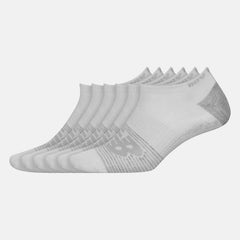 White Lightweight No Show Socks 6 Pack New Balance Accessories
