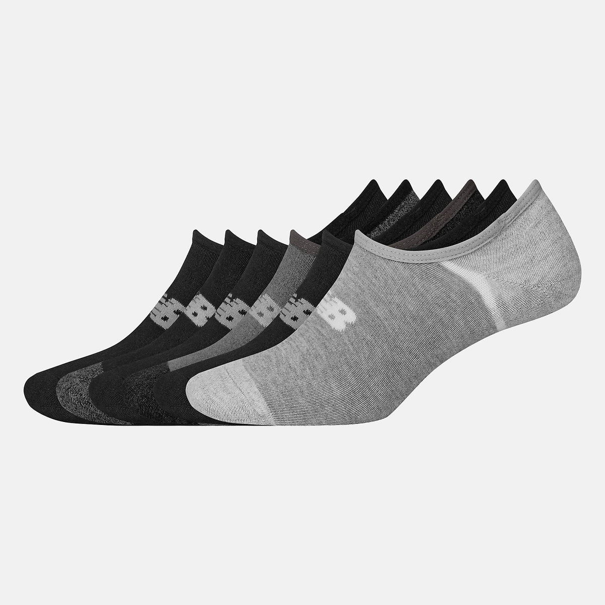 Black No Show Liner Socks 6 Pack New Balance Accessories
