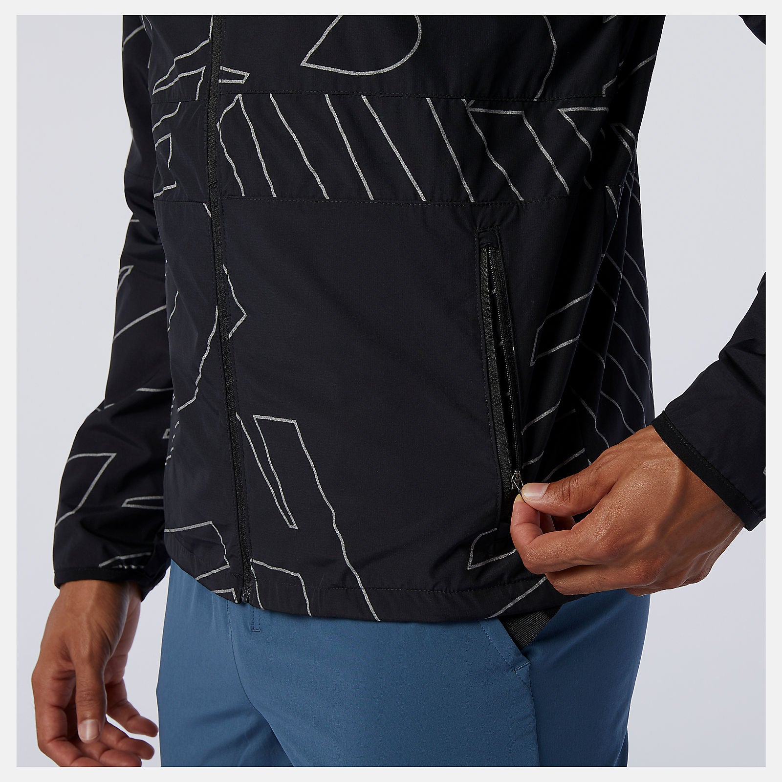 Black Reflective Accelerate Protect Jacket New Balance Clothing