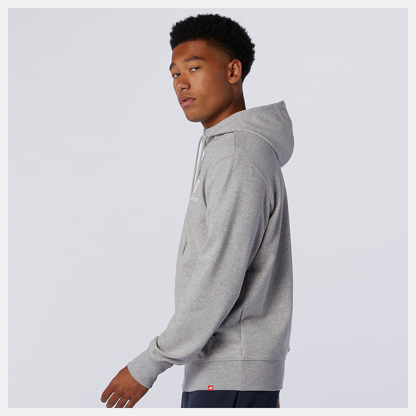 Athletic Grey NB Essentials Stacked Full Zip Hoodie New Balance Clothing