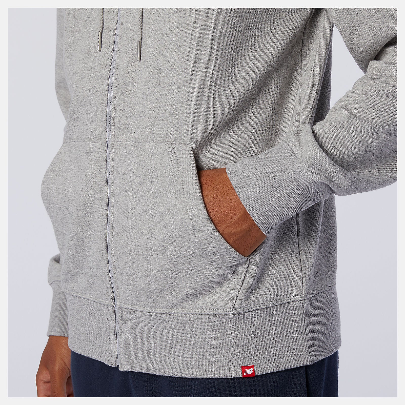 Athletic Grey NB Essentials Stacked Full Zip Hoodie New Balance Clothing