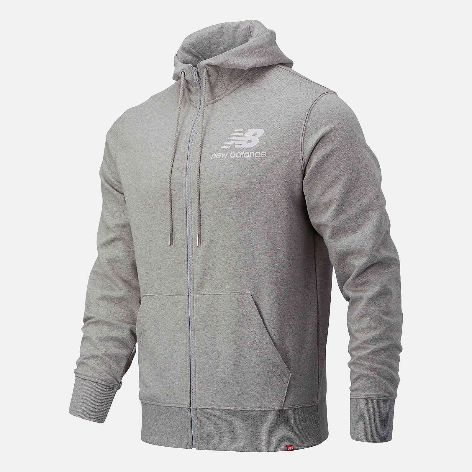 Athletic Grey NB Essentials Stacked Full Zip Hoodie New Balance Clothing