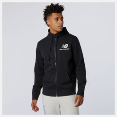 Black NB Essentials Stacked Full Zip Hoodie New Balance Clothing