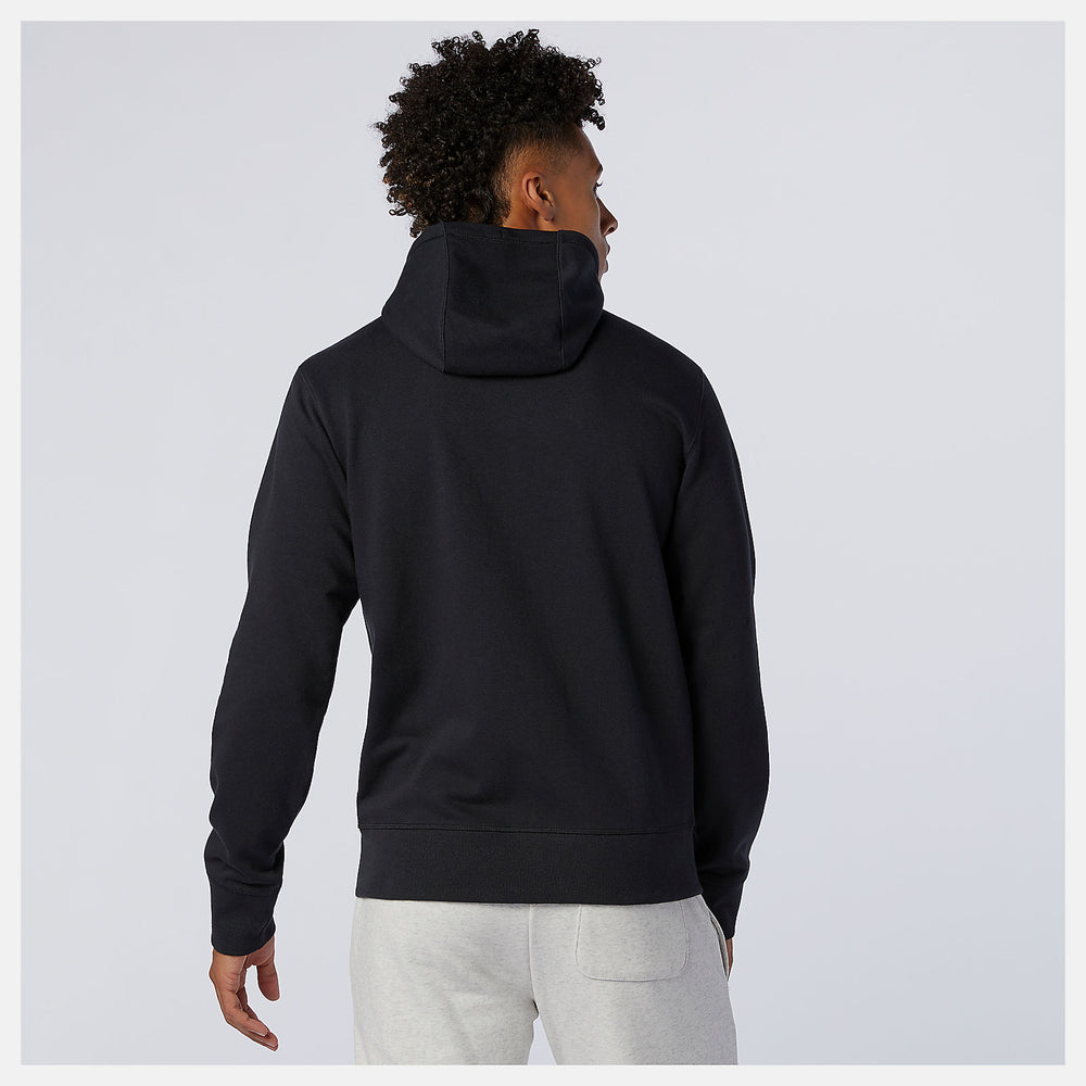 Black NB Essentials Stacked Full Zip Hoodie New Balance Clothing