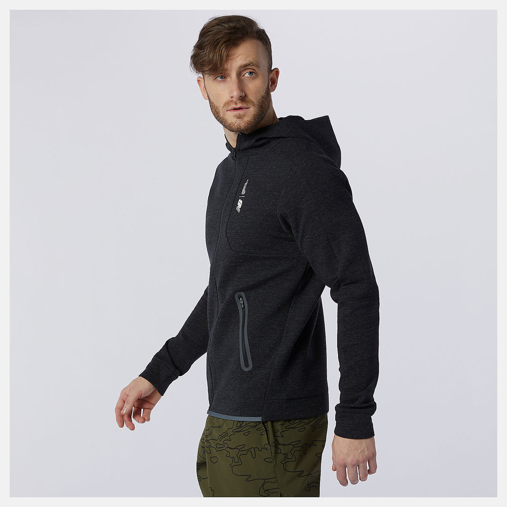 Black Heather Fortitech Fleece Full Zip New Balance Clothing