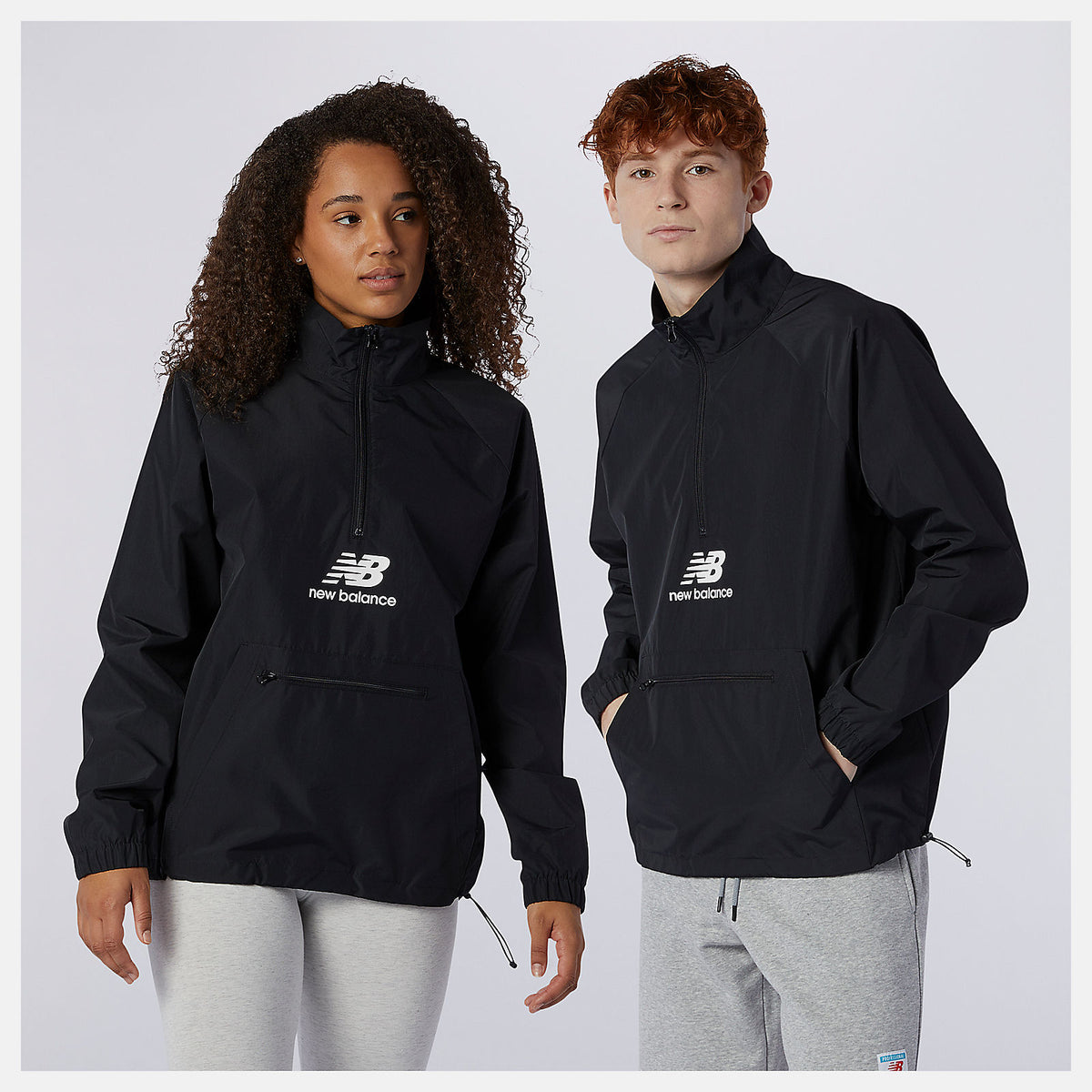 Black NB Essential Anorak New Balance Clothing