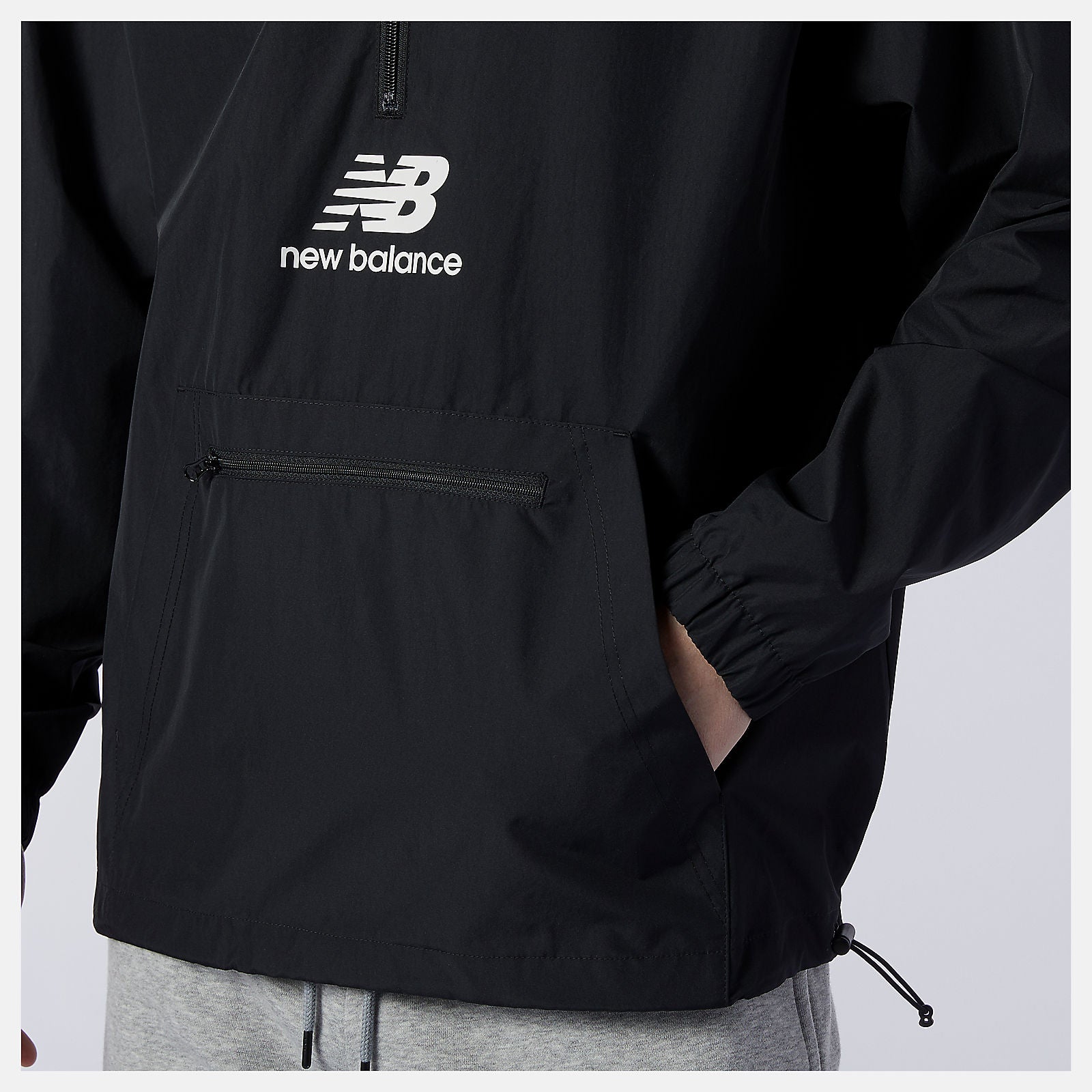 Black NB Essential Anorak New Balance Clothing