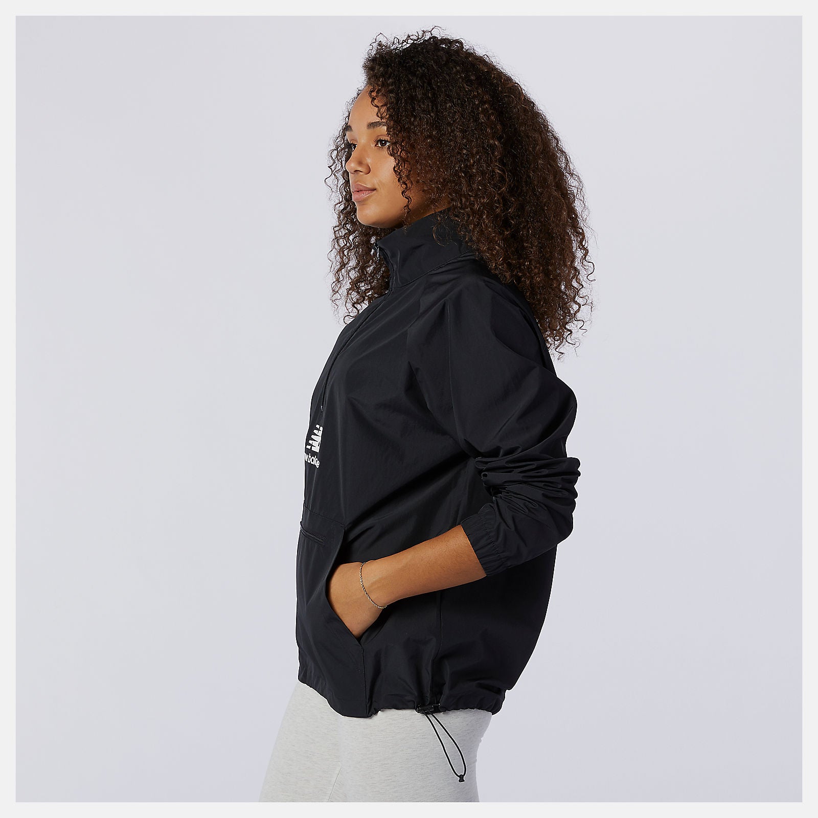 Black NB Essential Anorak New Balance Clothing