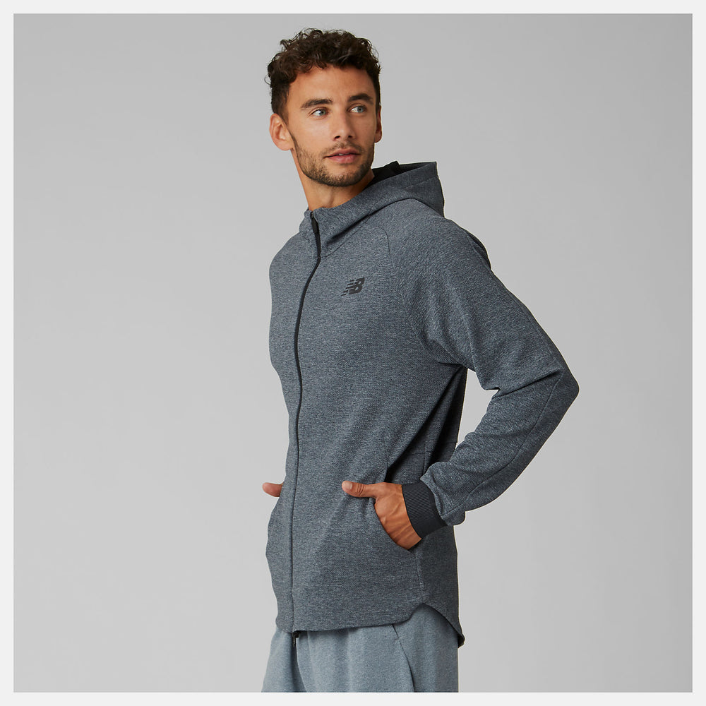 Athletic Grey/Black and White NB Basketball Finisher Full Zip New Balance Clothing