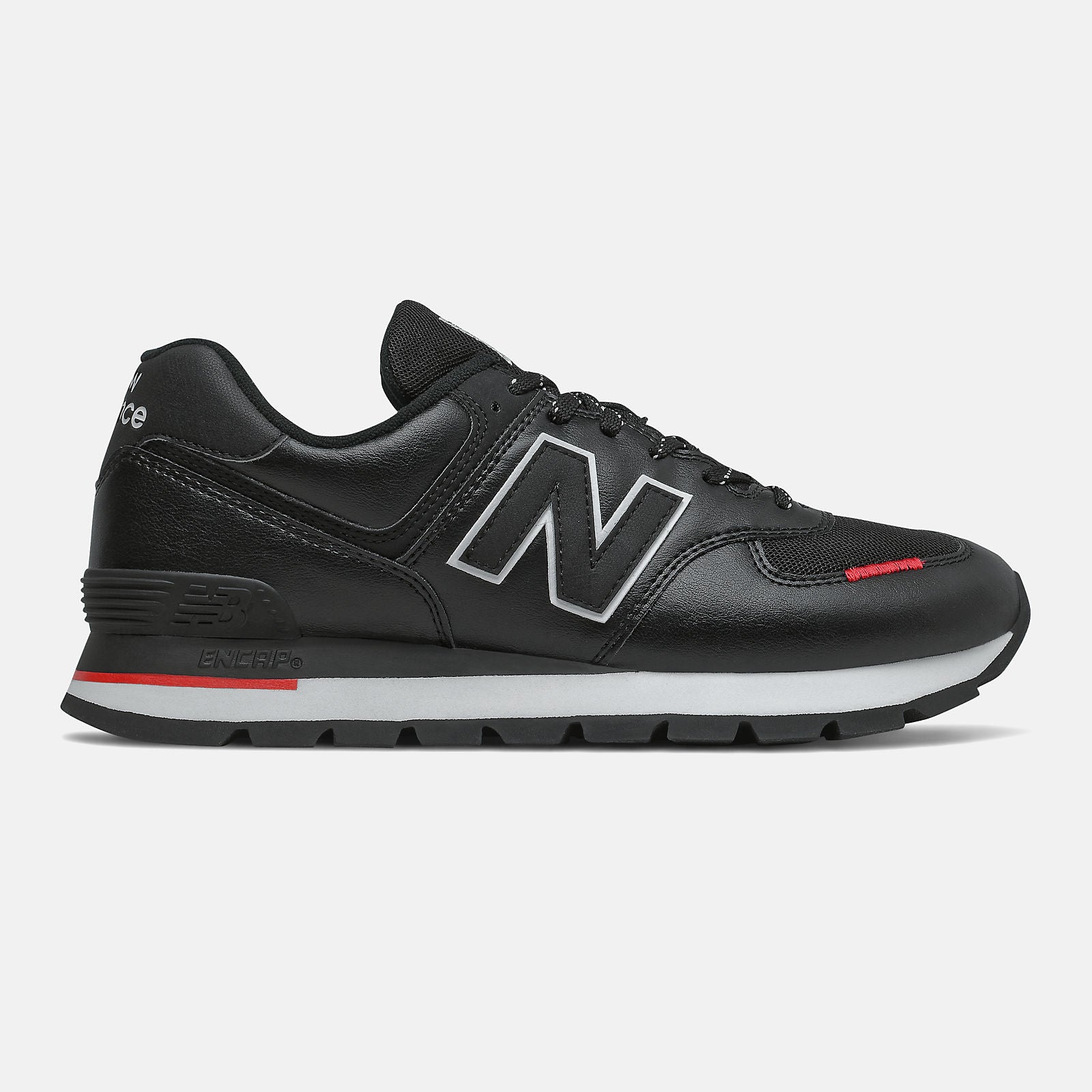 Black/Velocity Red 574 Rugged New Balance Shoes